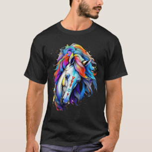 T-shirt Vent Cheval Indien Tribal Art Autochtone Américain