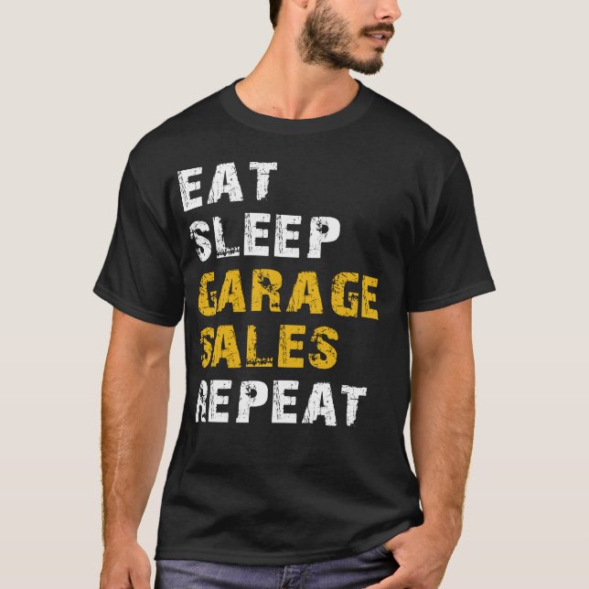 T-shirt vente de garage pour dormir (Devant)