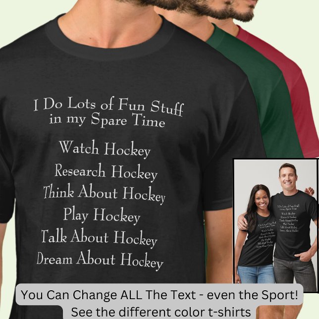 T-shirt Ventilateur de joueur de hockey, ce que je fais en (Créateur téléchargé)