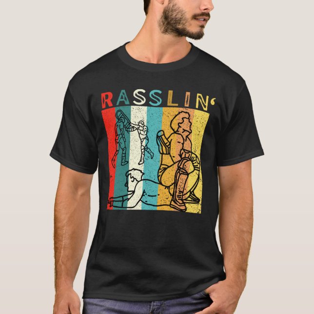 T-shirt Ventilateur de lutte Retro Vintage Pro  (Devant)