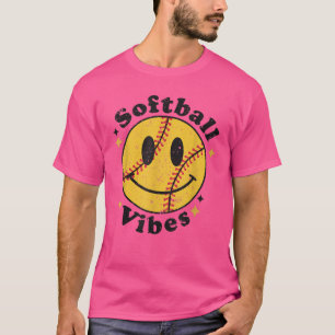T-shirt Ventilateur de softball Smiling Costume visage Hap