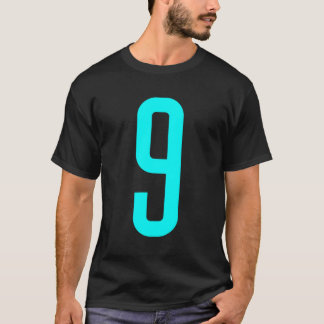 T-shirt Ventilateur de sport favori Cyan Numéro 9 Jersey