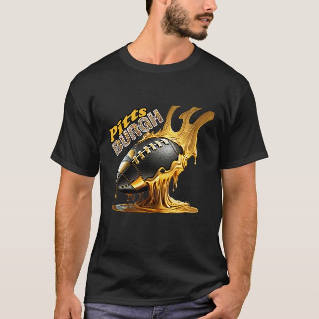 T-shirt Ventilateurs De Football De Pittsburgh - Acier Mou (Devant)