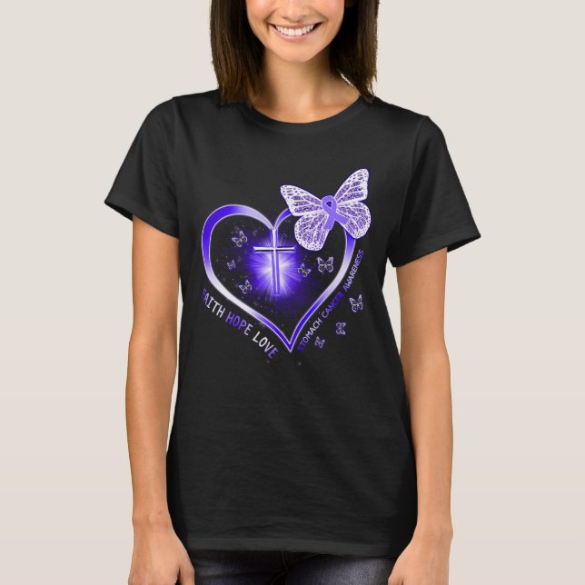 T-shirt ventre cancer coeur croix cadeau guerrier (Devant)
