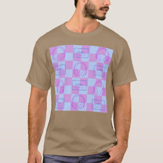 T-shirt Vérificateur musical des années 80 bleu et violet