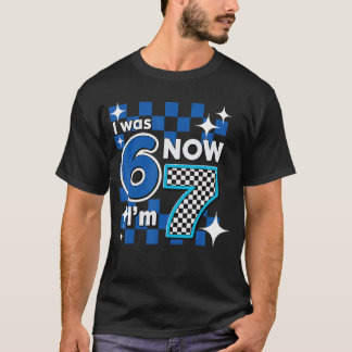 T-shirt Vérification Bleue J'avais 6 ans Maintenant J'ai 7