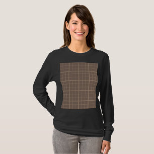 T-shirt Vérification de la fenêtre de ton de terre marron