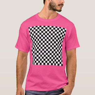 T-shirt Vérifier motif À damiers motif Noir et blanc ch