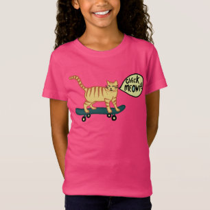T-Shirt Vérifiez le chat tigré faisant de la planche à