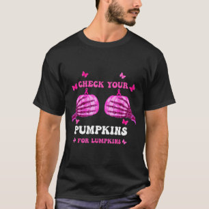 T-shirt Vérifiez les citrouilles sensibilisation au cancer