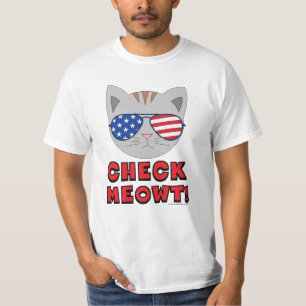 T-shirt VÉRIFIEZ MEOWT ! Sunglets américains Cat Funny Pun