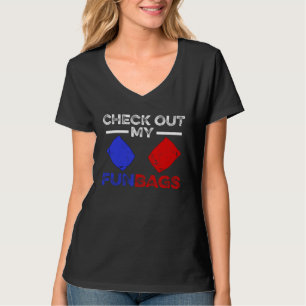 T-shirt Vérifiez Mes Sacs Amusants Cornhole