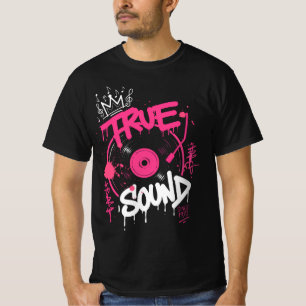 T-shirt Véritable graffiti de son sur disque vinyle Art de