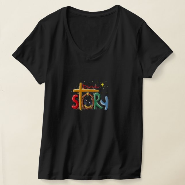 T-shirt Véritable histoire Noël Nativité Jésus Christian C (Poser)