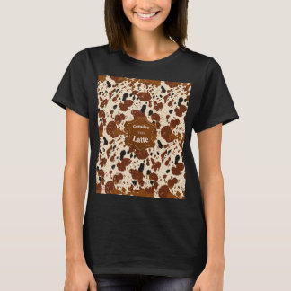 T-shirt Véritable motif en cuir de vache Latte 100% | Neut