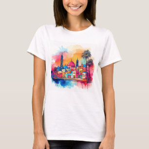T-shirt Véritable paysage urbain du Moyen-Orient - Aquarel