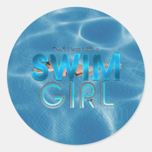 T-SHIRT vermasselt sich nicht mit einem schwimmend Runder Aufkleber