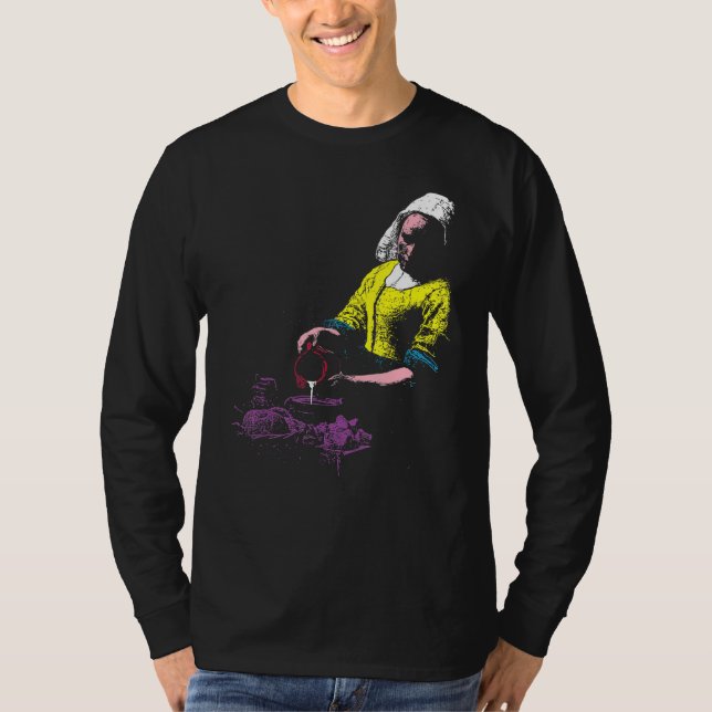 T-shirt Vermeer The Milkmaid Pop 80s Pop Minimal Baroque A (Devant)