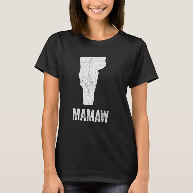 T-shirt Vermont Mamaw Vermont Silhouette État le plus froi (Devant)