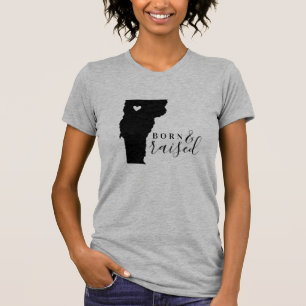 T-shirt Vermont né et élevé Tee d'État