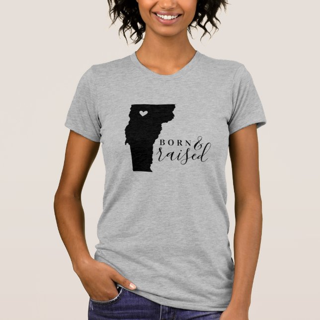 T-shirt Vermont né et élevé Tee d'État (Devant)