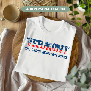 T-shirt Vermont Patriotique Green Mountain State Personnal