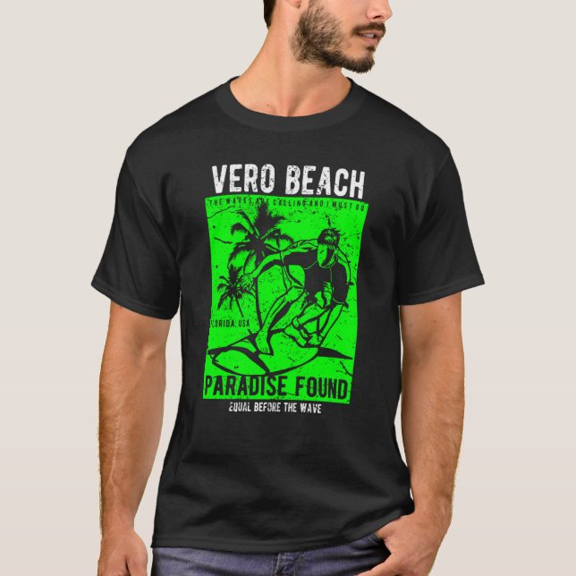 T-shirt Vero Beach Florida Retro Distressed Style Souvenir (Devant)
