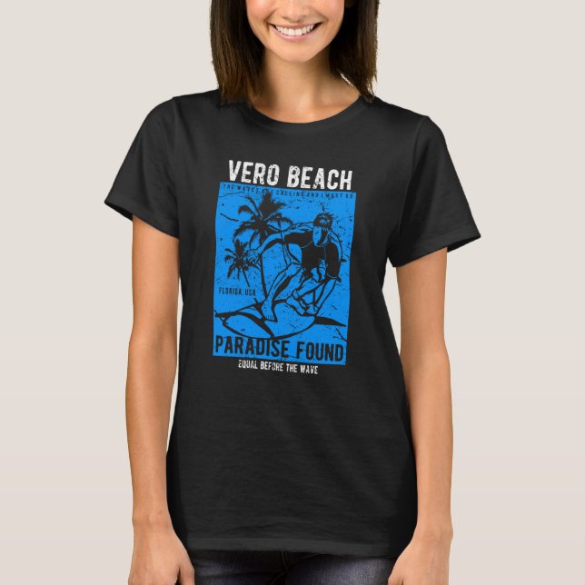 T-shirt Vero Beach Florida Retro Distressed Style Souvenir (Devant)