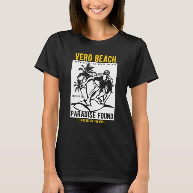 T-shirt Vero Beach Florida Retro Style Souvenir  9 (Devant)