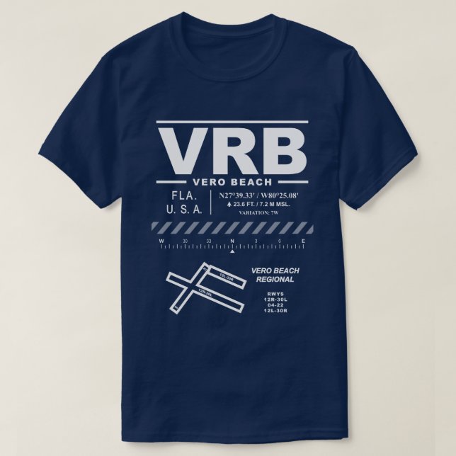 T - Shirt Vero Beach Regional Airport (VRB) (Design vorne)