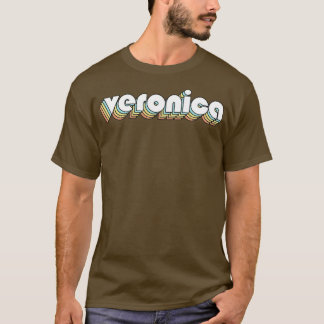 T-shirt Veronica Retro Typographie arc-en-ciel style défra