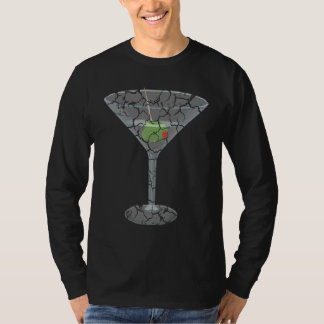 T-shirt Verre à Martini Tendance Distressée pour Soirée