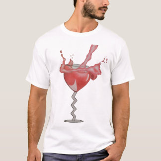 T-shirt Verre à vin débordant