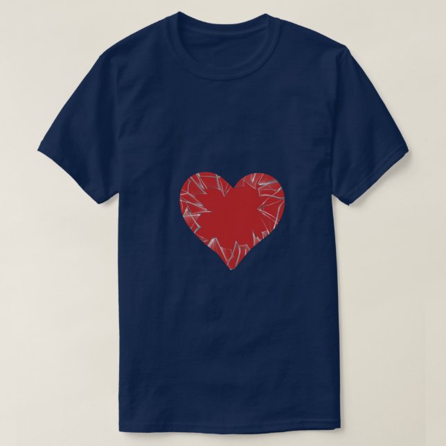 T-shirt Verre brisé Coeur brisé (Design devant)