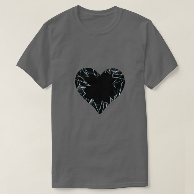 T-shirt Verre de coeur brisé brisé (Design devant)