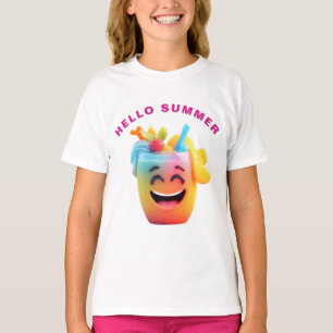 T-shirt Verre de jus enjoué avec garniture