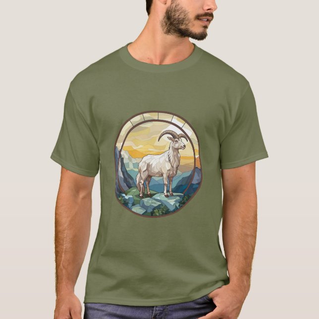 T-shirt Verre Doux Tissu Grosse corne Mouton (Devant)
