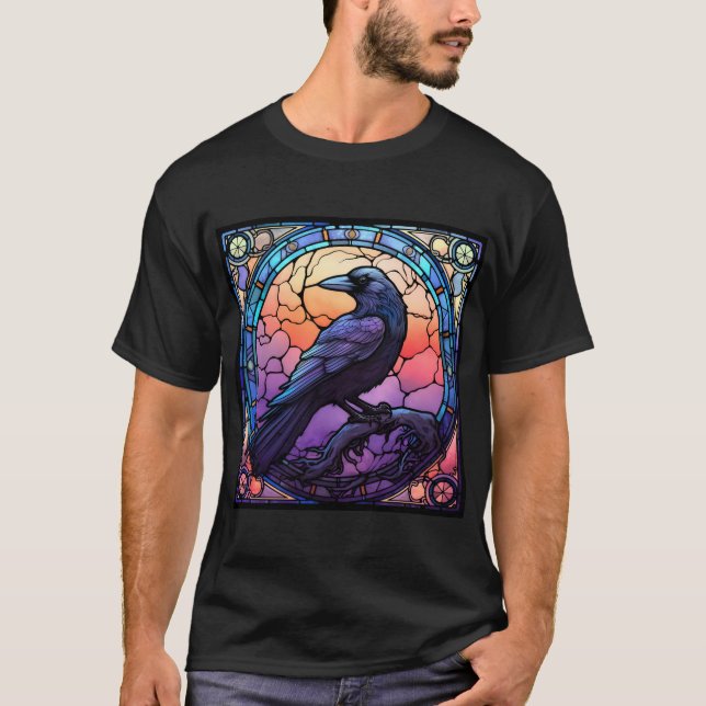T-shirt Verre Éffrayant Raven (Devant)