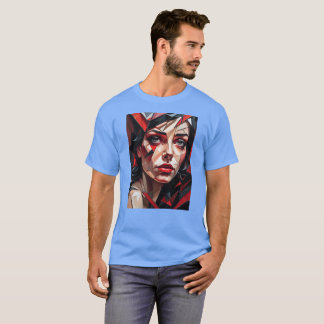 T-shirt Verre femme visage abstrait