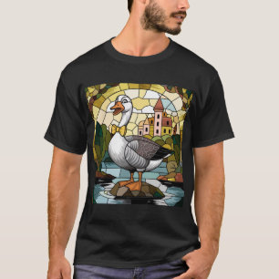 T-shirt Verre Tiré Art, Verre Tiré Oie Silencieuse