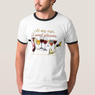 T-shirt Verres à vin SlipperyJoe's jeu de mots coquin roug