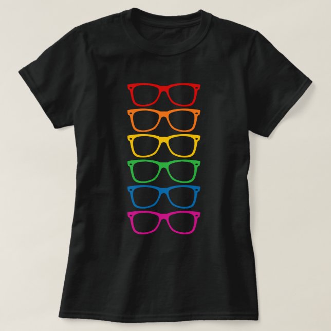 T-shirt Verres arc-en-ciel (Design devant)