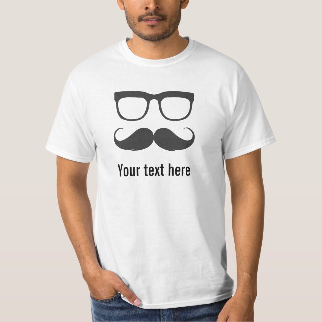 T-shirt verres et moustache (Devant)