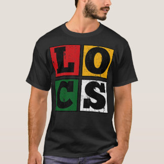 T-shirt Verrouillage Bloc Dreadlocks Couleurs afrocentriqu