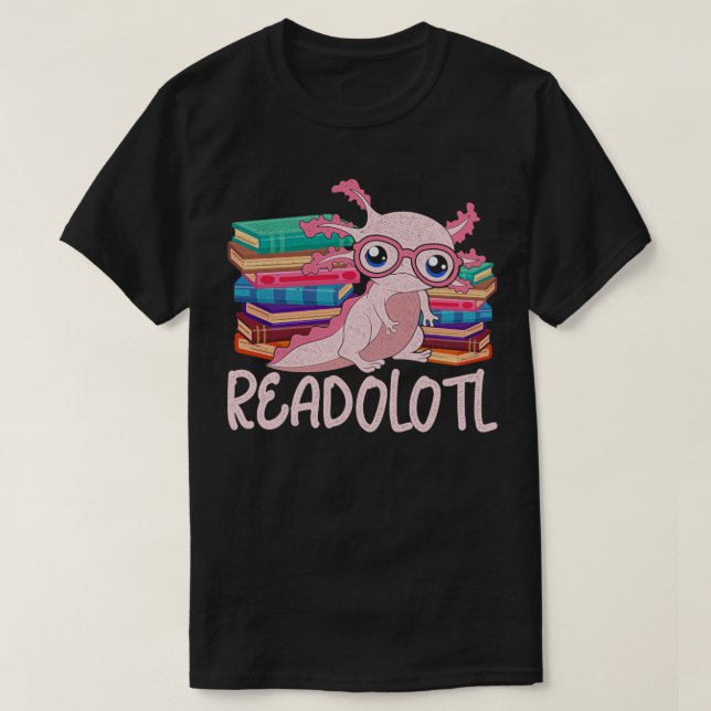 T-shirt Vers de livre Readolotl Axolotl (Design devant)