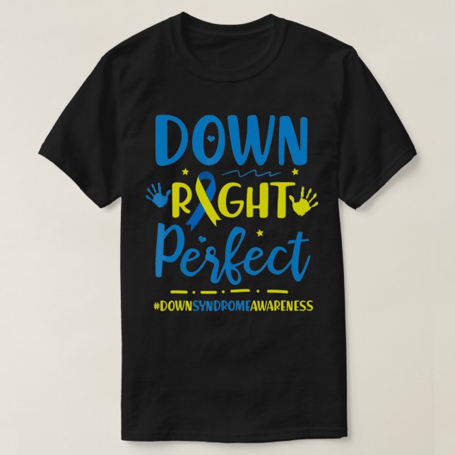 T-shirt Vers la droite Une sensibilisation parfaite au syn (Design devant)