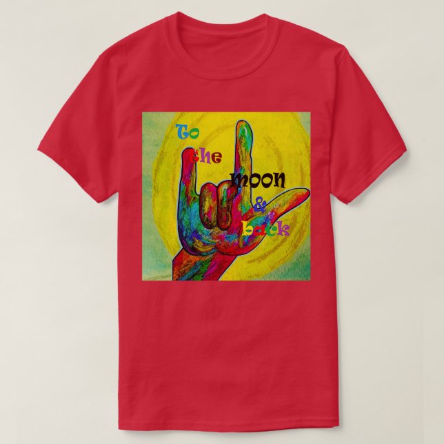 T-shirt Vers la lune et vers l'arrière (Design devant)