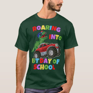 T-shirt Vers Le 1Er Jour De L'École Camion Dinosaure T re