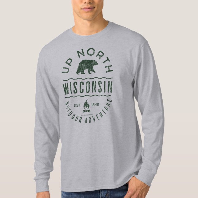 T-shirt Vers le nord du Wisconsin (Devant)