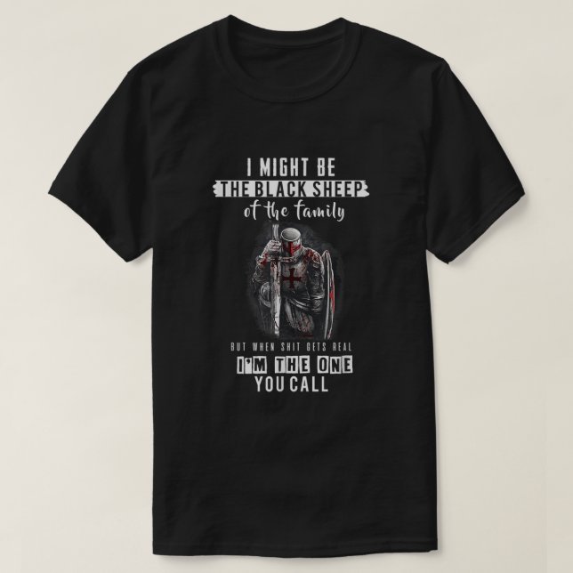 T-shirt Verse Religieux Costume Chrétien Chevaliers Croisé (Design devant)